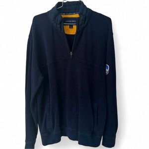 Lands' End Nautical Quarter Zip Navy Sweater